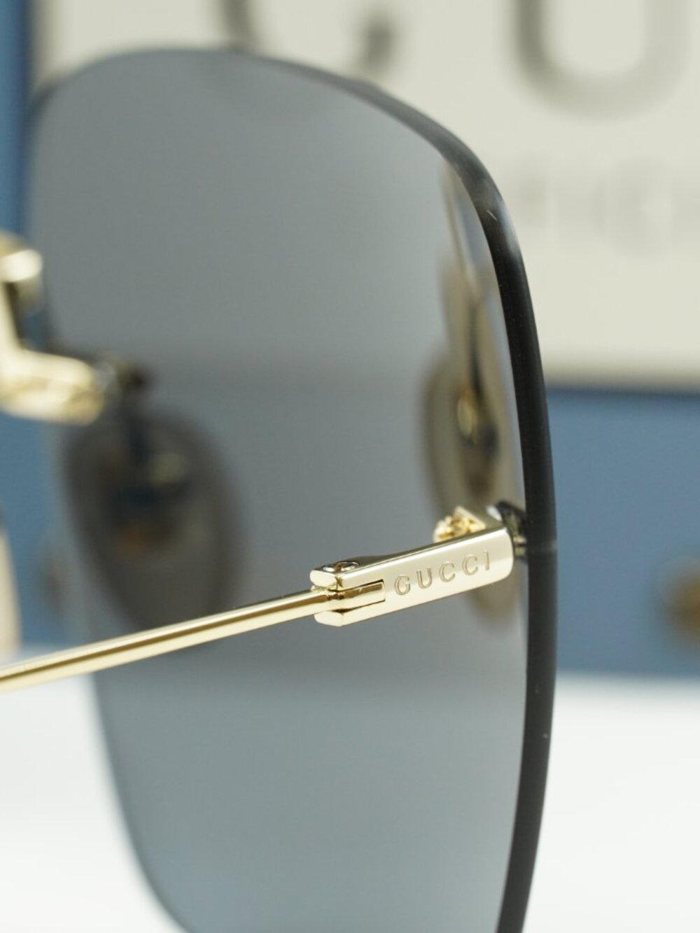 Gucci GG1147S 001 Butterfly Sunglasses - Gold\Grey - Picture 9 of 10